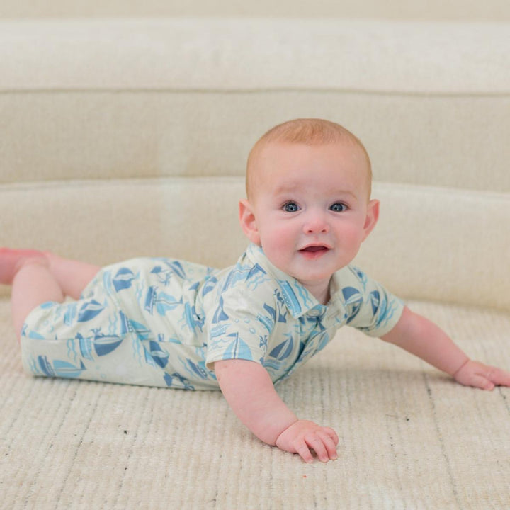 Polo Romper - Sailboats - Romper