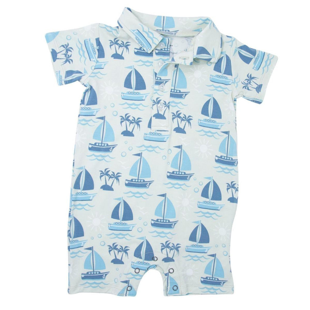 Polo Romper - Sailboats - Romper