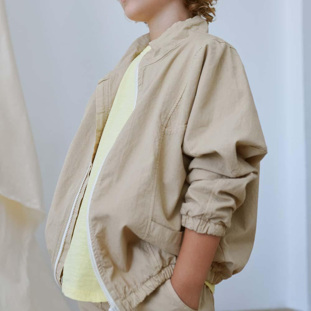 Poplin Bomber Jacket - Sand - Jacket
