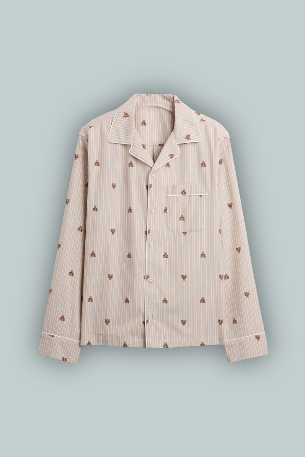 Poplin PJ Shirt - Brannan Bear Brown - Large - Pajamas