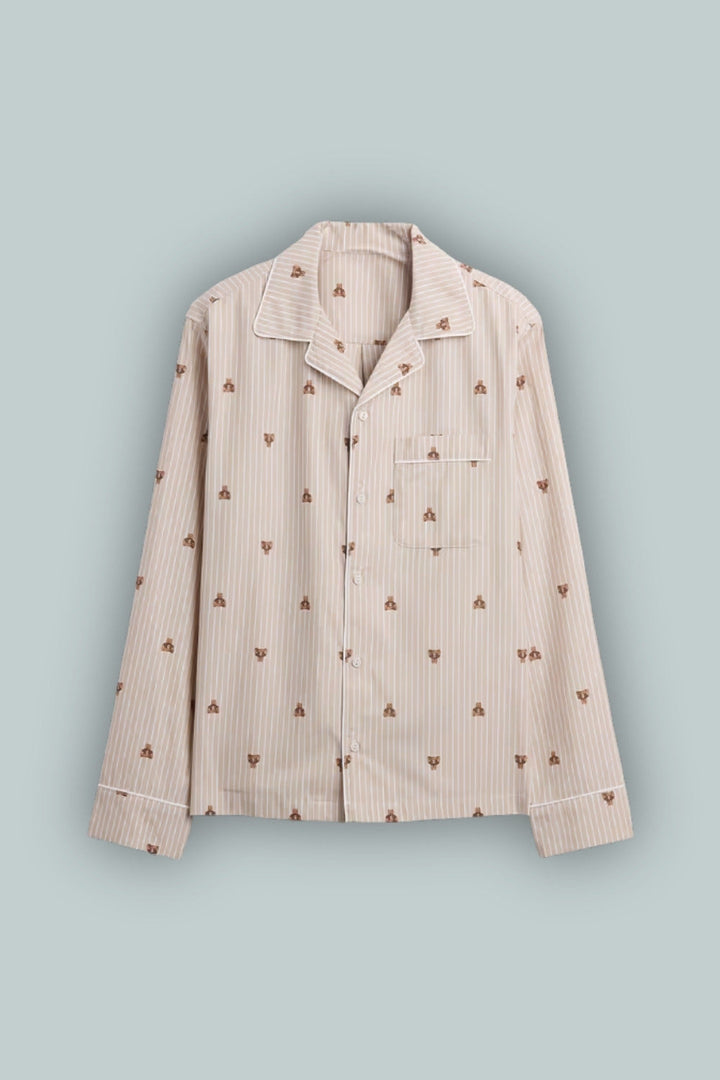 Poplin PJ Shirt - Brannan Bear Brown - Large - Pajamas