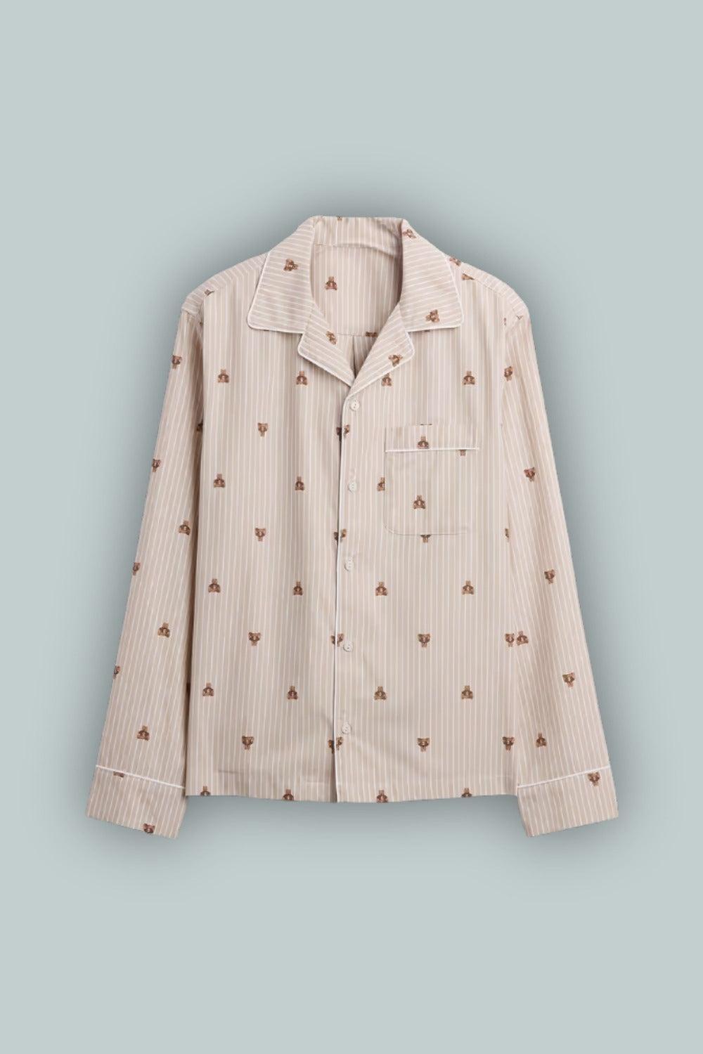 Poplin PJ Shirt - Brannan Bear Brown - Large - Pajamas