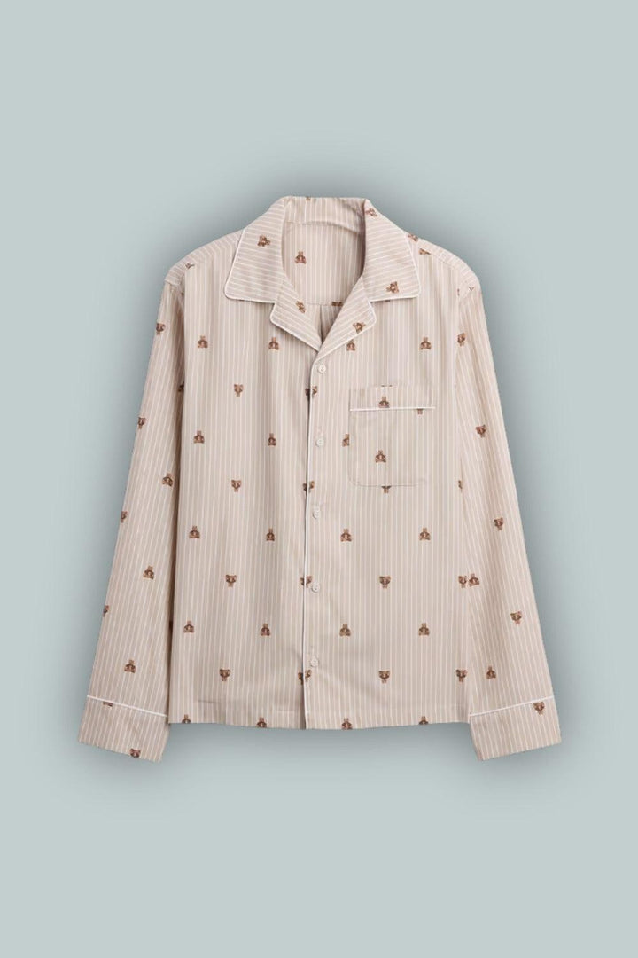 Poplin PJ Shirt - Brannan Bear Brown - Large - Pajamas