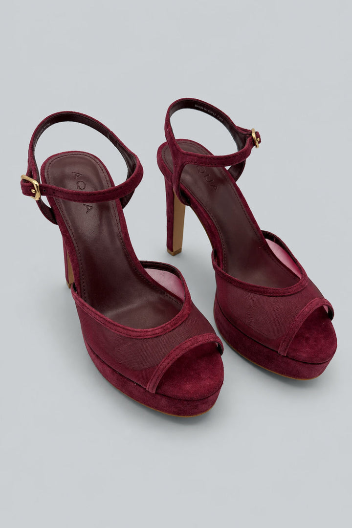 Poppy Platform Sandals - Bordeaux - 7.5 - Loafers