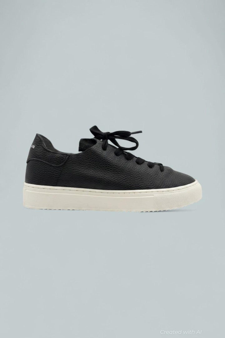 Poppy Sneakers - Black Sport Tumbled Leather - 8 - Sneaker