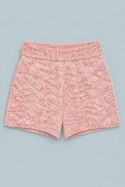 Poppy Sweater Shorts - Pink - Shorts