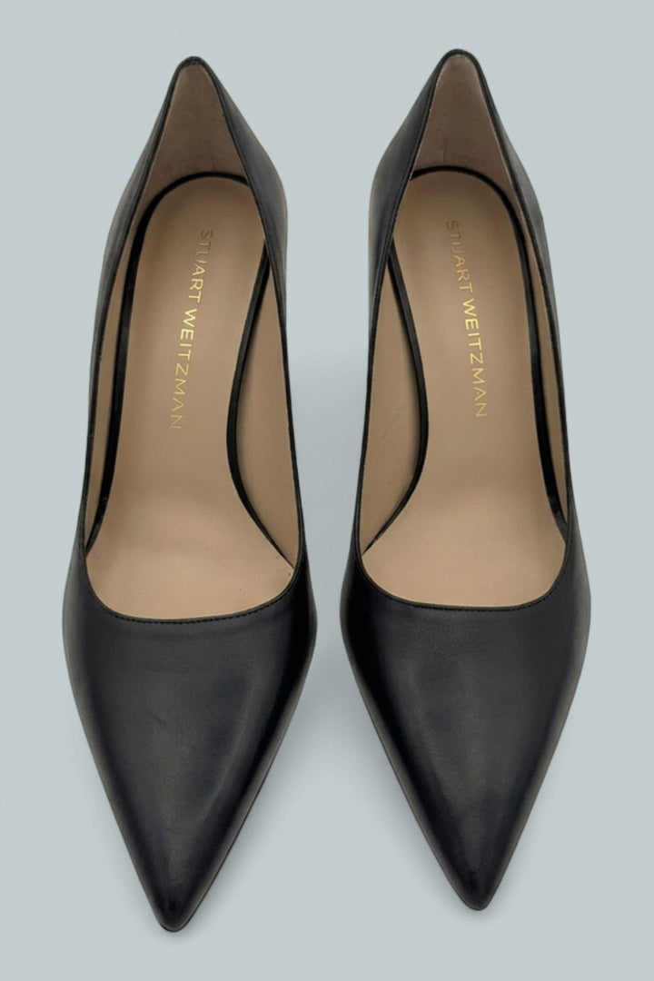 Power 85 Pumps - Black Smooth Leather - Stiletto