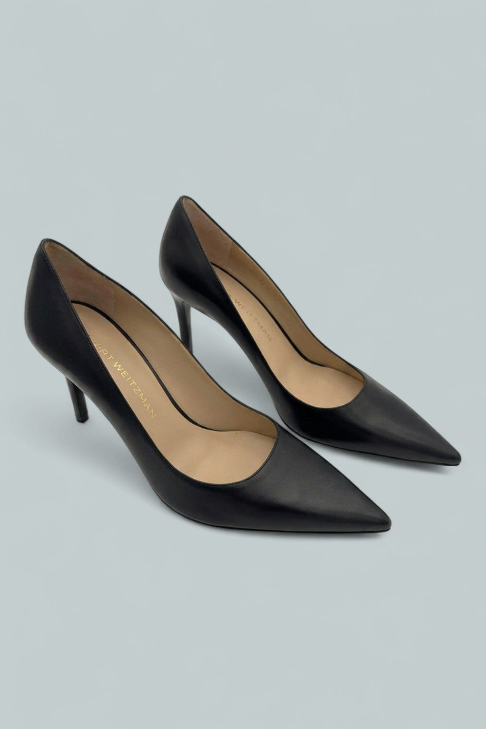 Power 85 Pumps - Black Smooth Leather - Stiletto
