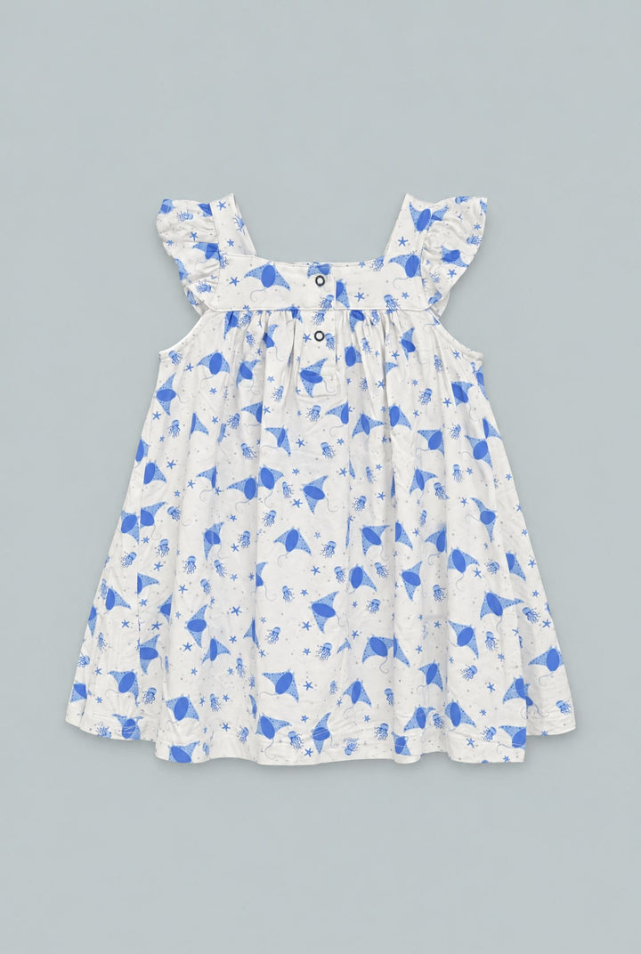 Ruffle Dress With Bloomer - Stingray Blue