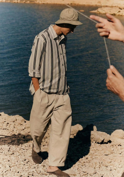 Half Placket Stripe Shirt