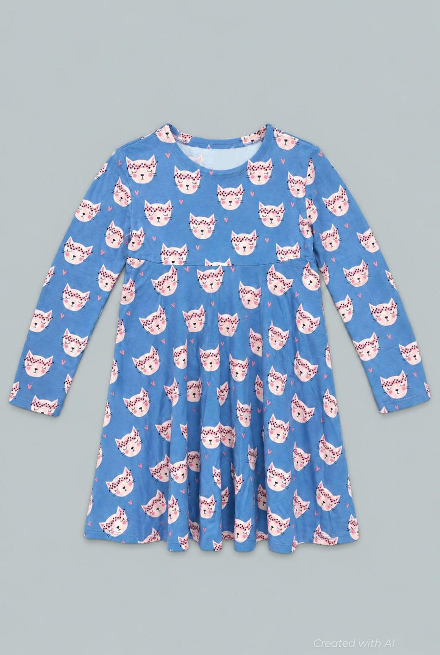Pretty Pink Cat Swirly Girl Dress - Rachael - Dresses
