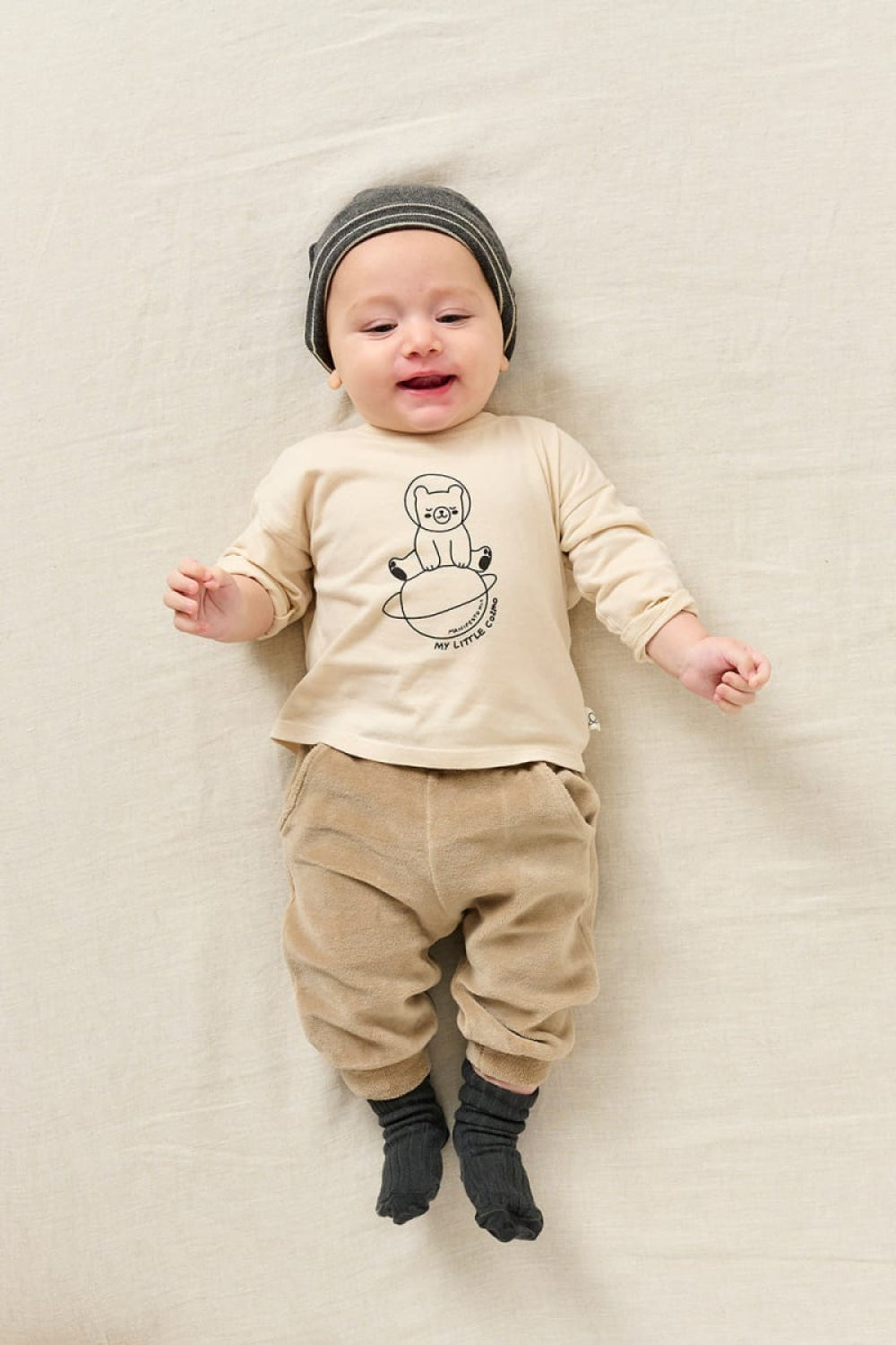 Print Baby T-Shirt Cosmic Bear - Stone - 6M - Shirt