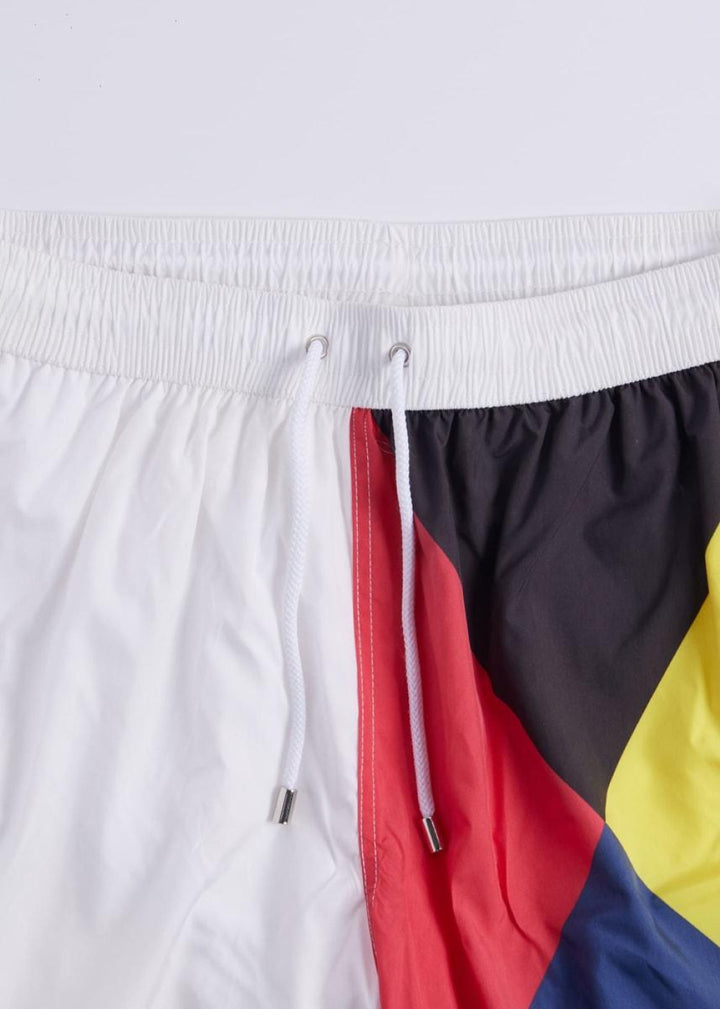 Printed Flag Swim Shorts - Red/Yellow - Swim Trunk
