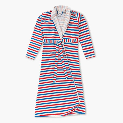 Printed Organic Lounge Robe - Red White + Cute - XS/S - Robe