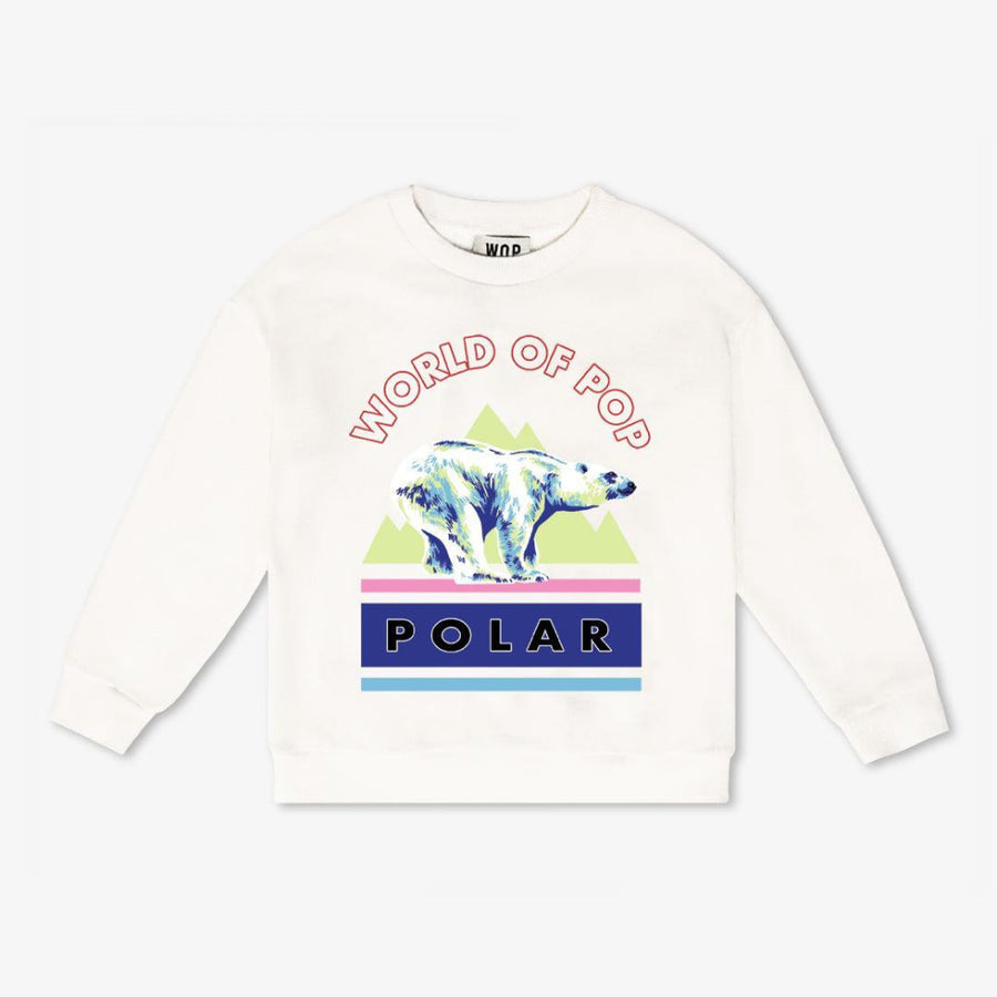 Printed ’Polar’ sweatshirt for kids in organic cotton - Off White - Crewneck Sweatshirt