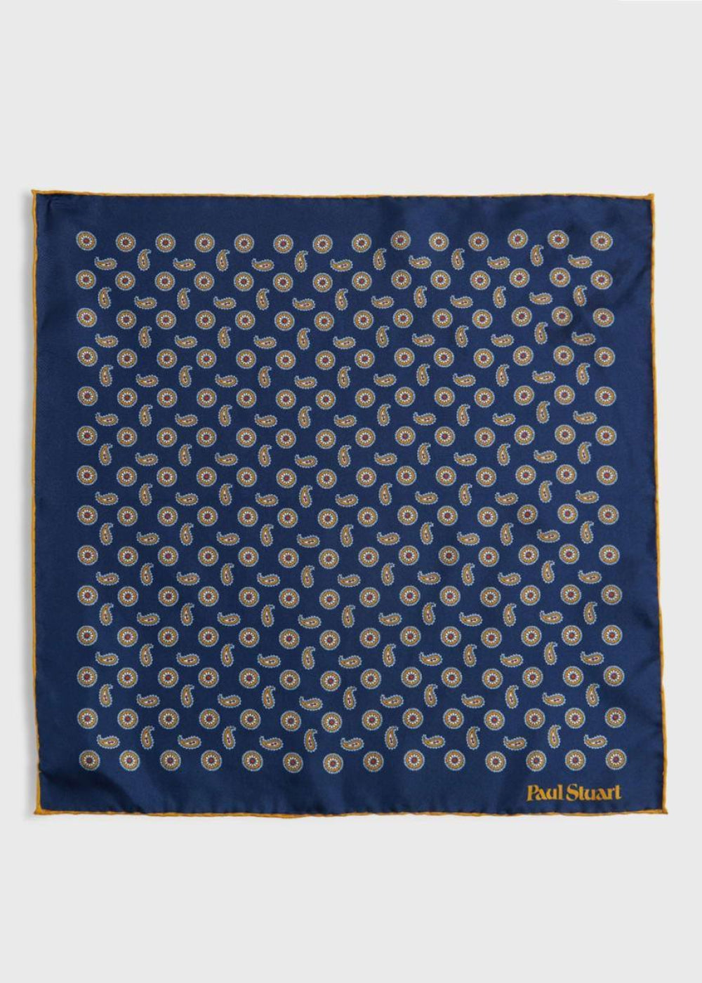 Printed Silk Tossed Medallion Pocket Square - Blue - ONE SIZE - Pocket Square