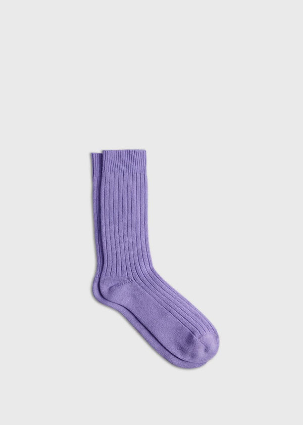 Ribbed Sport Crew Sock - Lavender