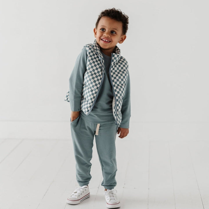 Puffer Vest - Checkered Storm - 6 Years - Vest