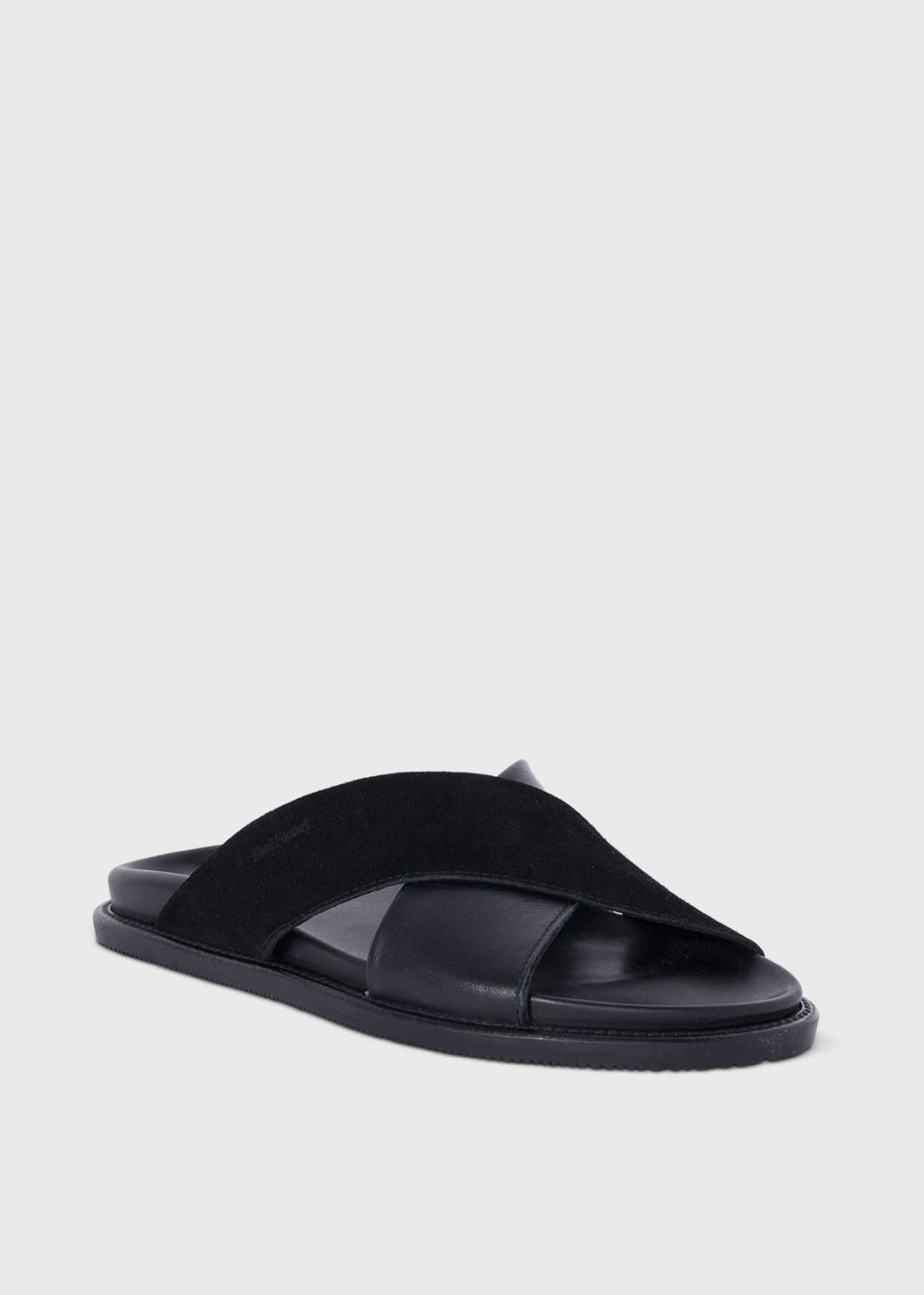 Punta Leather/Suede Slide - Black - 9 M US - Sandals