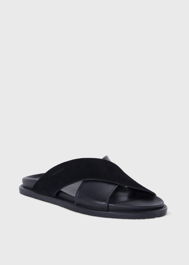 Punta Leather/Suede Slide - Black - 9 M US - Sandals