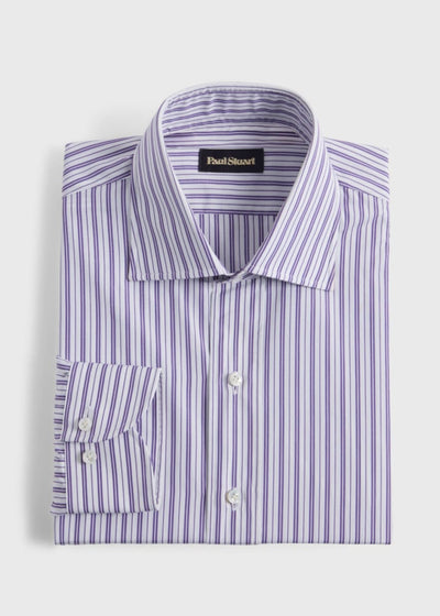 Purple Narrow Stripe Dress Shirt - Purple - Dress Shirt