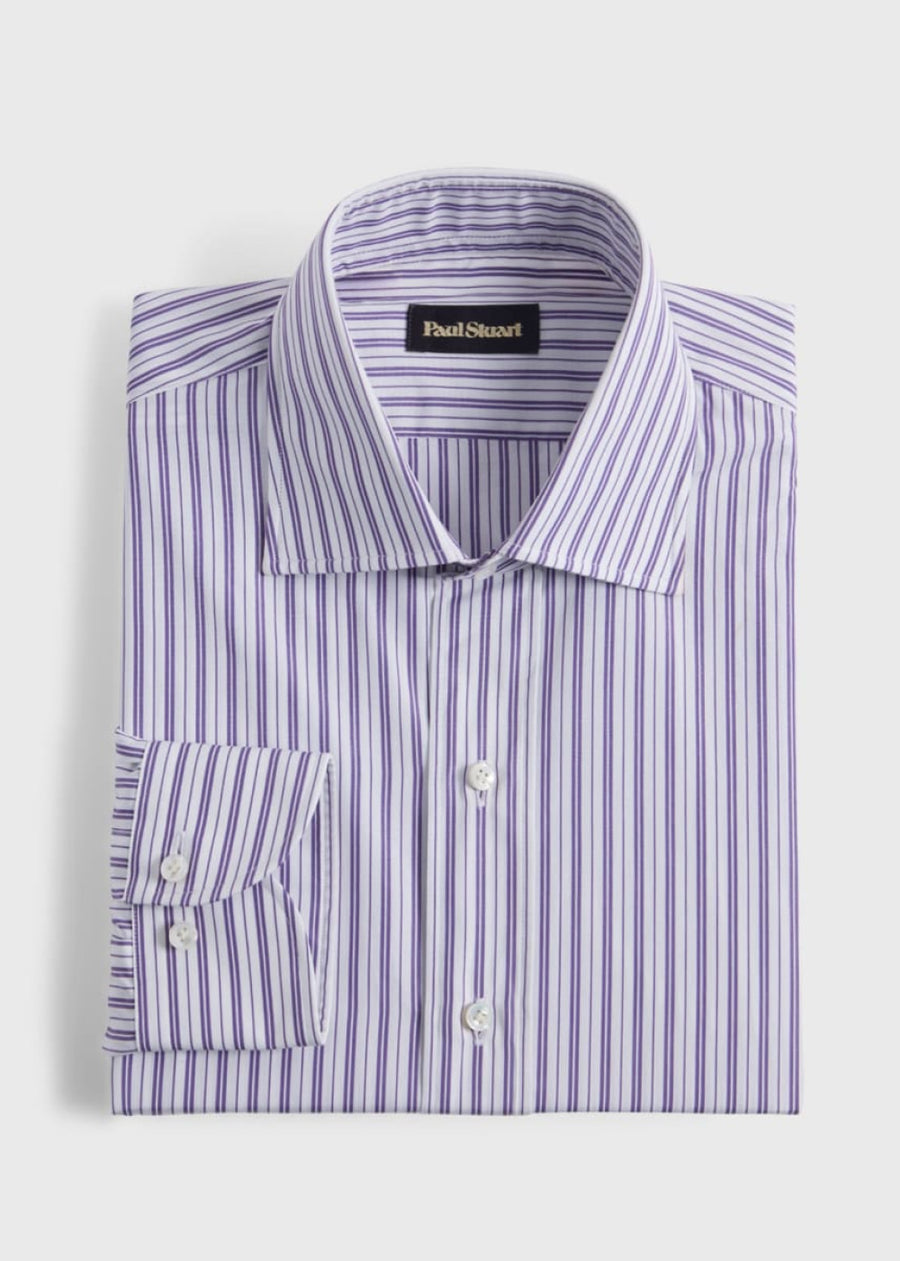 Purple Narrow Stripe Dress Shirt - Purple - Dress Shirt