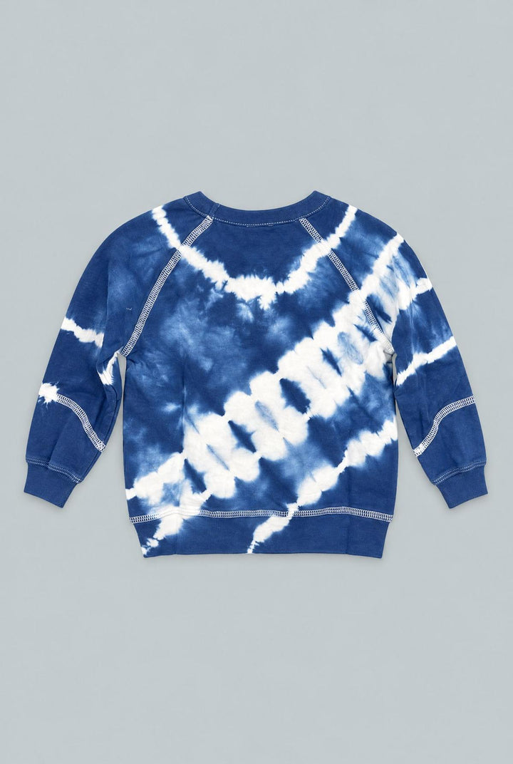 Kids French Terry Raglan Sweatshirt - Cloud Navy Tie Dye