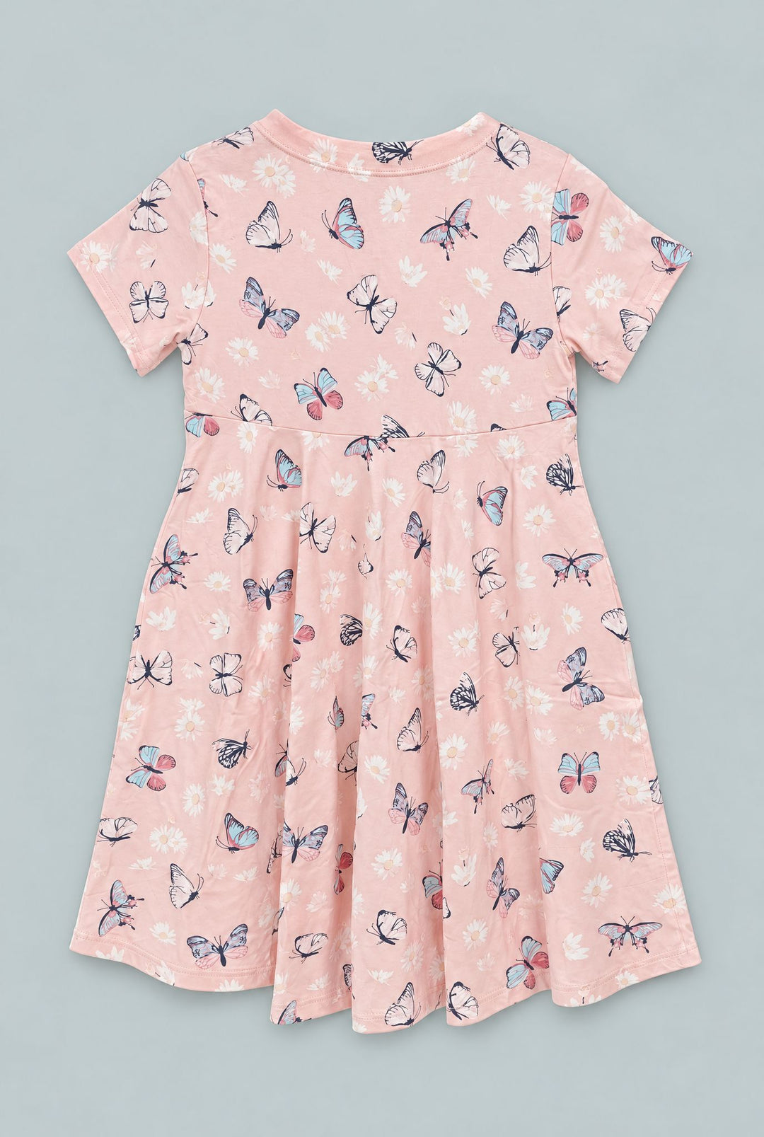 Butterfly Daisy Bamboo Cap Sleeve Swirly Girl Dress - Butterfly Daisy Pink