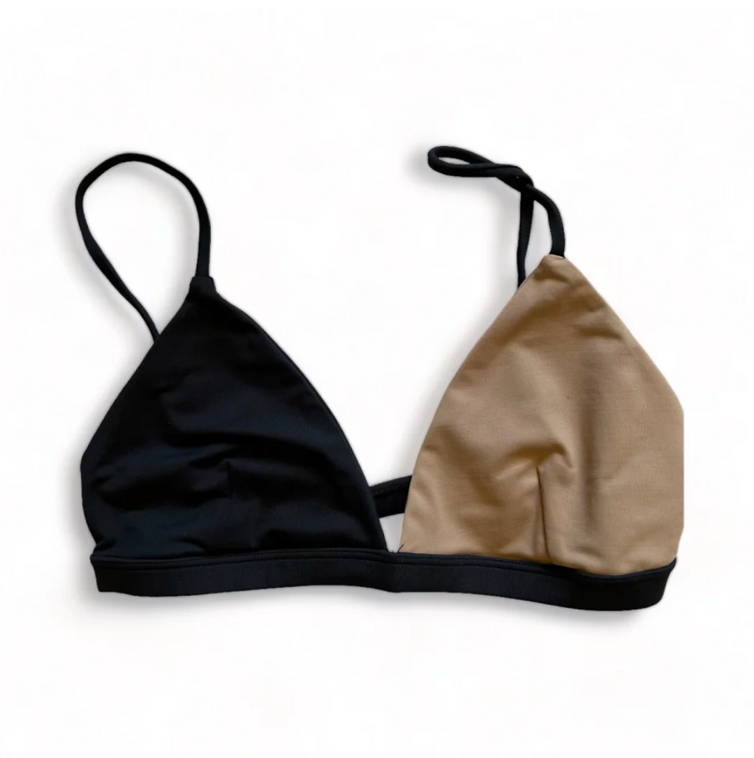 Capri Sports Bra - Chanterelle + Black