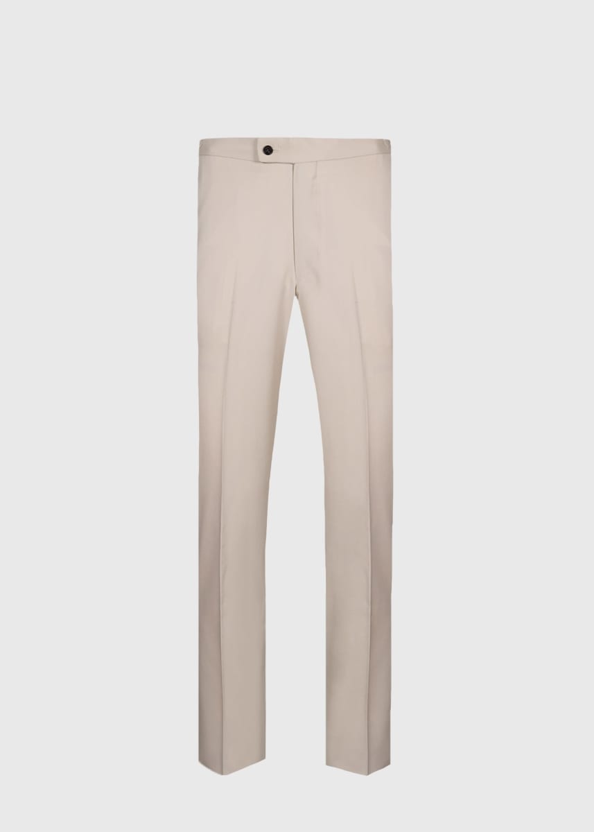 Solid Wool Suit - Light Tan