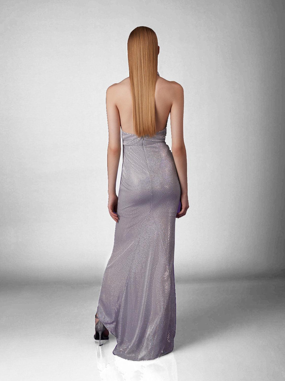 Draped Front Dress - Silver