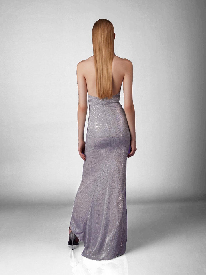 Draped Front Dress - Silver