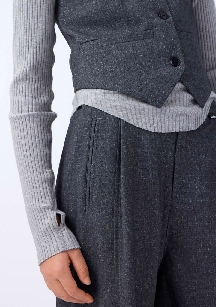 Hollie - Grey Silver Check