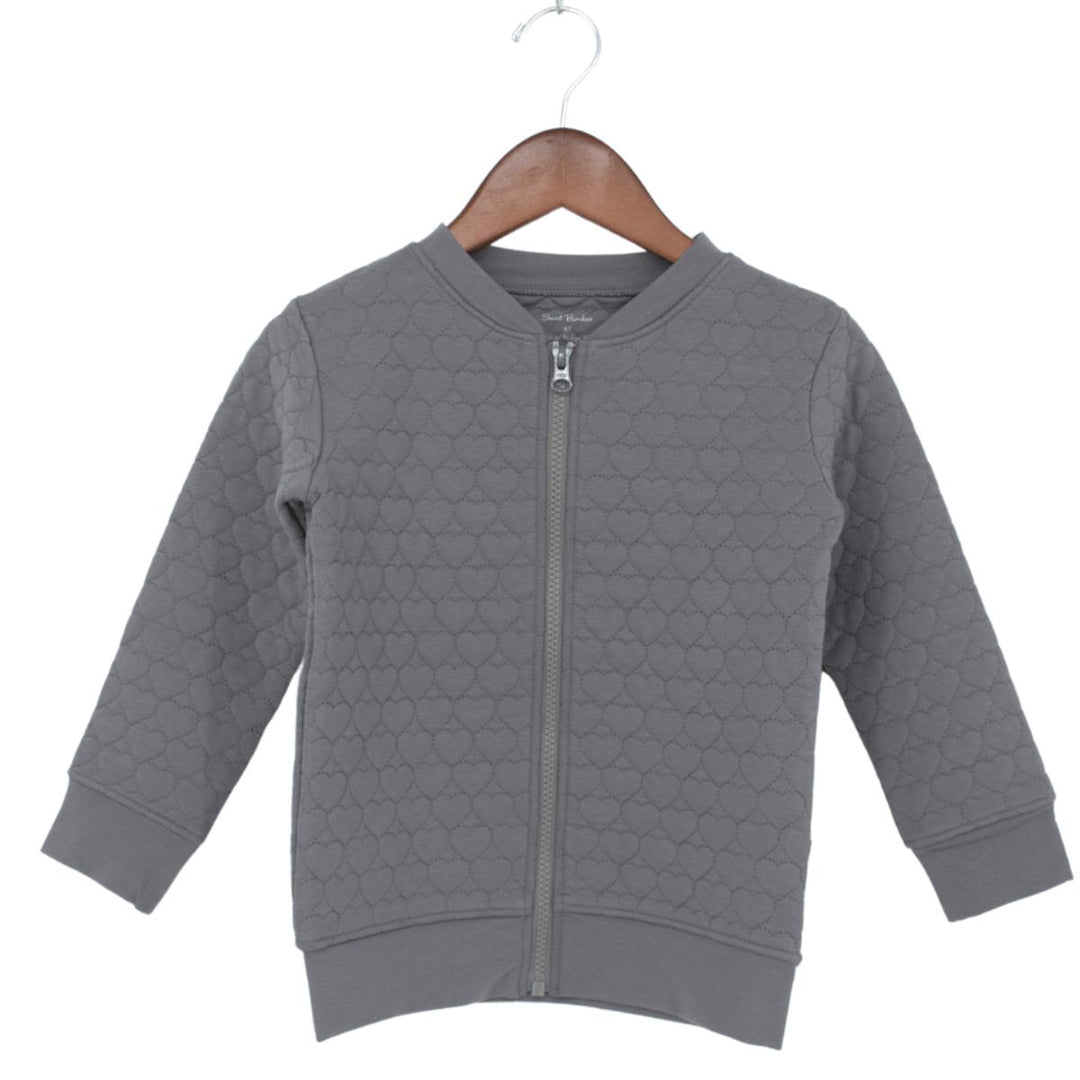 French Terry Hearts Jacket - Lunar Grey