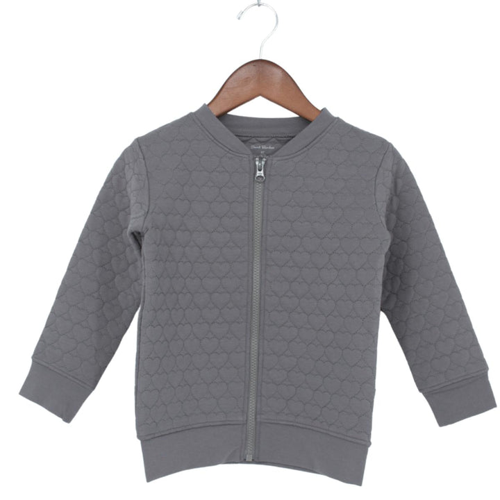 French Terry Hearts Jacket - Lunar Grey