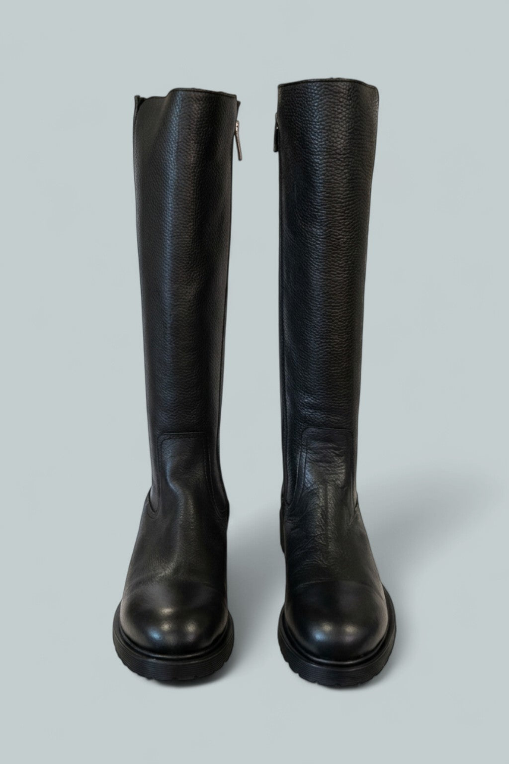 Women's Harry Pebble Leather Tall Boots - Black
