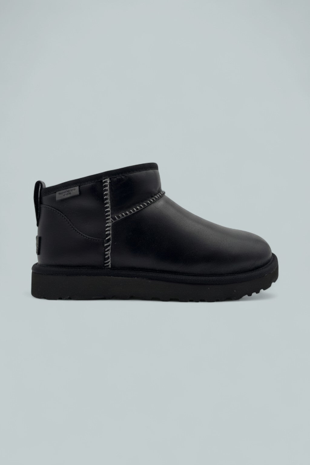 Classic Ultra Mini Leather Ankle Boots - Black