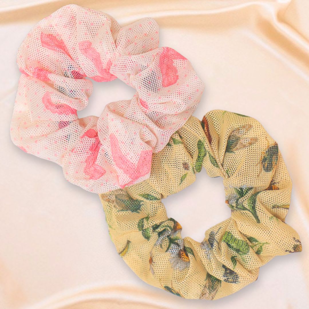 Bugs & Coquette Bows Scrunchie 2-Pack - Bugs/Pink Bows
