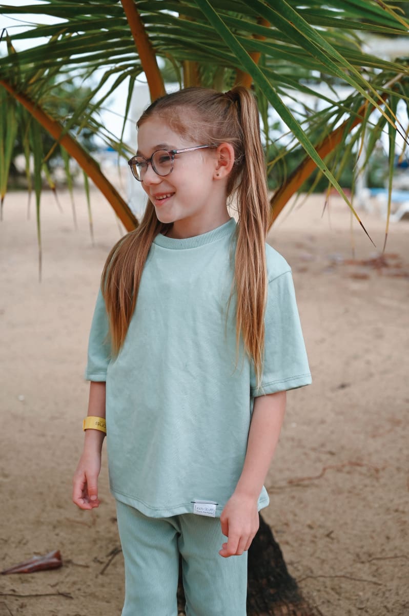 Grow With Me Biker Shorts - Minted Sage Rib