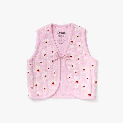 Quilted Tie Vest - Flower Field Peony