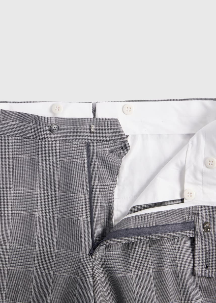 Phineas Cole Super 120s Wool Plaid Suit - Grey