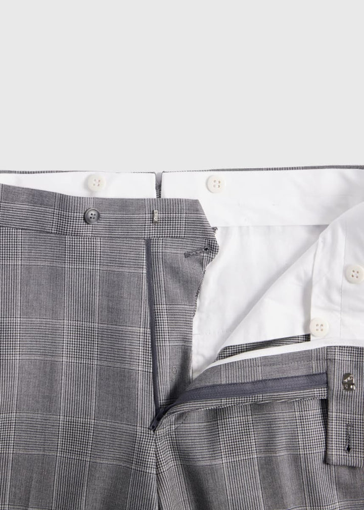 Phineas Cole Super 120s Wool Plaid Suit - Grey