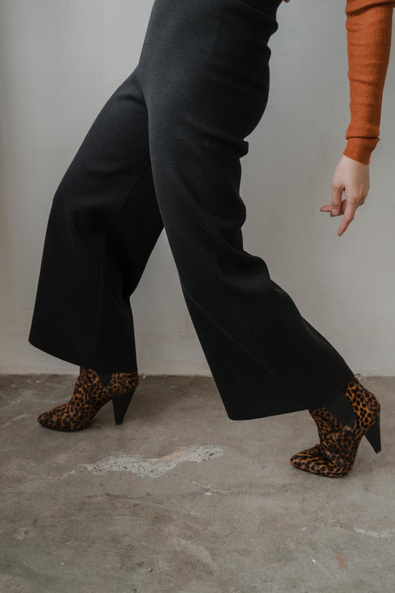 Wide Leg Trousers - Black