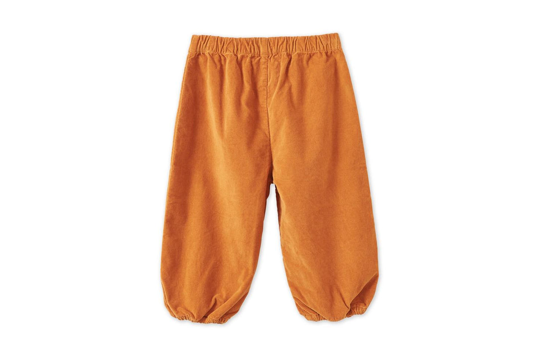 Baby Organic Cotton Velvet Trousers - Raw Sienna