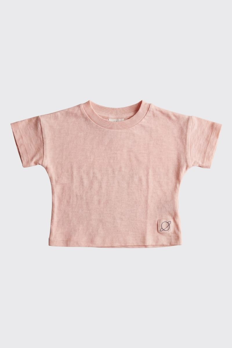 Slub dropped shoulder baby t-shirt - Pink - T-shirt