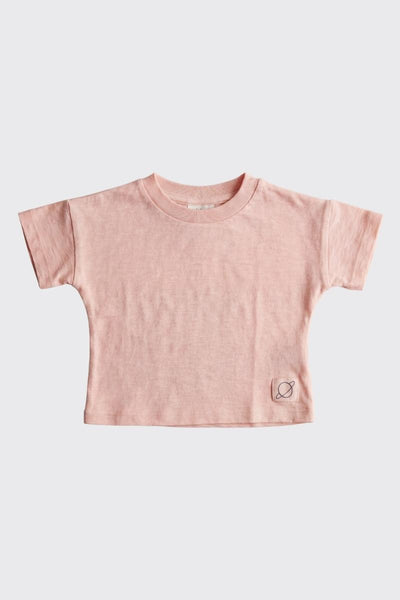Slub dropped shoulder baby t-shirt - Pink - T-shirt