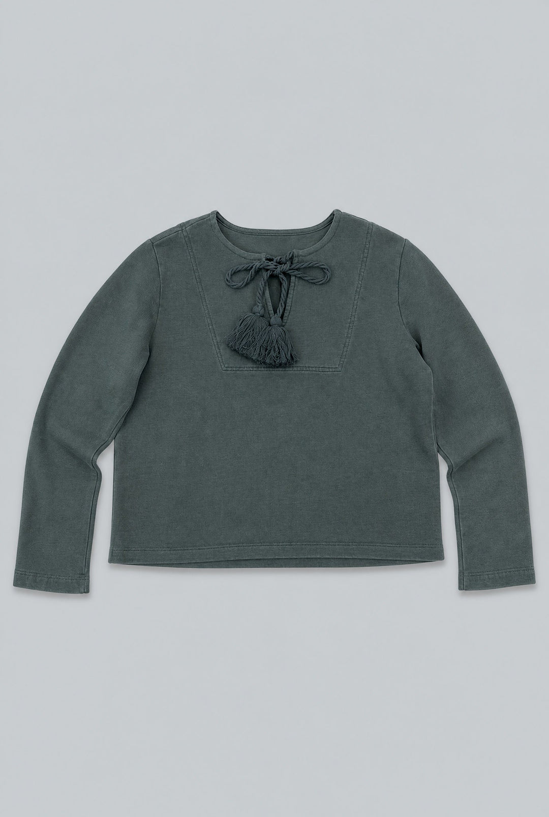 Tassel Tie Sweatshirt - Dark Green
