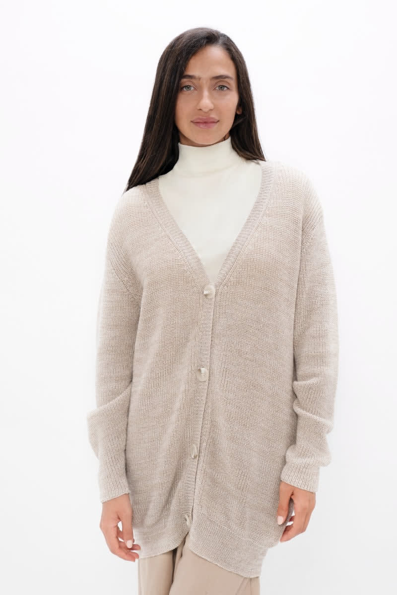 Salzburg Cocoon Cardigan - Sand Marl