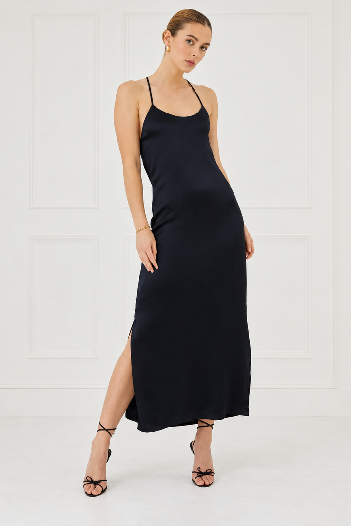 Silky Essential Slip Dress - Black