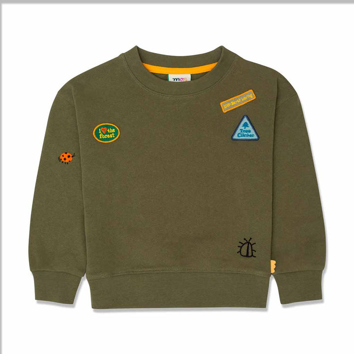 Patches Kid Sweatshirt - Olive/multi